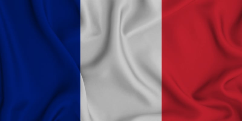 waving flags of France